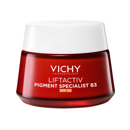 Pachet Crema cu SPF 50 Liftactiv Pigment Specialist B3, 50 ml + Crema de noapte Liftactiv Pigment Specialist B3, 15 ml + Fluid cu SPF 50+ Capital Soleil, 3 ml + Sampon anti-matreata Dercos, 6 ml, Vichy 676145