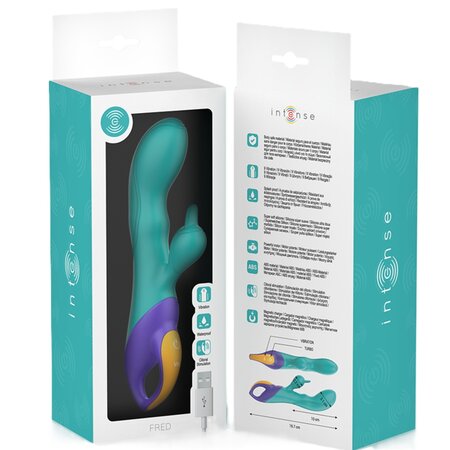 Vibrator turquaz Rabbit Fred, 1 bucata, Intense 674521