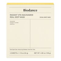 Set masti pentru luminozitate cu niacinamide si glutationa Radiant Vita Niacinamide Real Deep, 4 bucati, Biodance