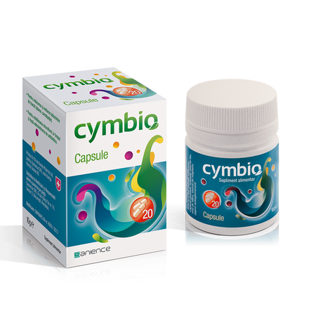 Complex simbiotic natural pentru tulburari digestive Cymbio, 20 capsule, Sanience