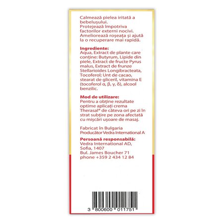 Crema pentru bebelusi Therasal, 50 ml, Vedra 712997
