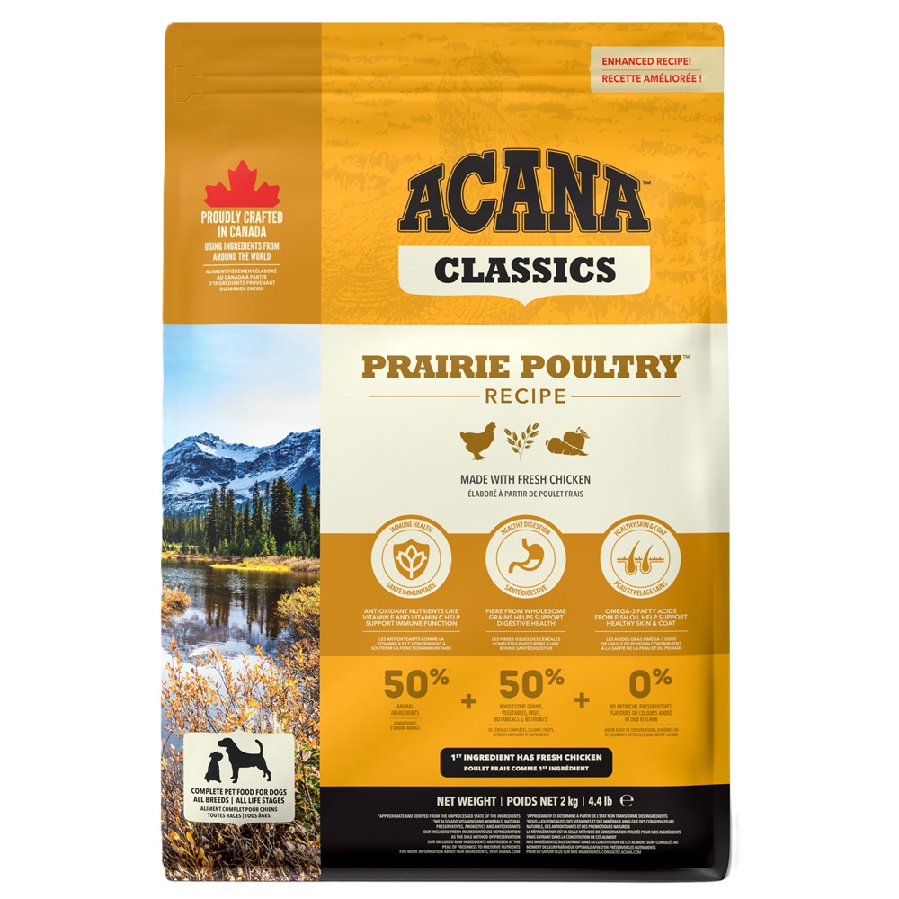 Hrana uscata cu pui si legume pentru caini Classics Prairie Poultry, 2000 g, Acana