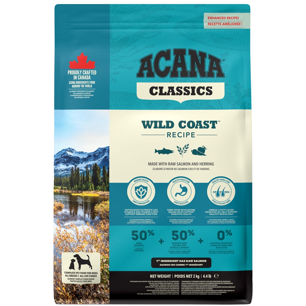 Hrana uscata cu peste si legume pentru caini Classics Wild Coast, 2000 g, Acana