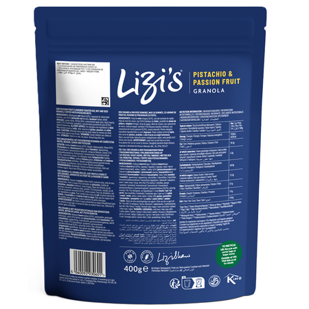 Granola cu fructul pasiunii si fistic, 400 g, Lizi's 726439