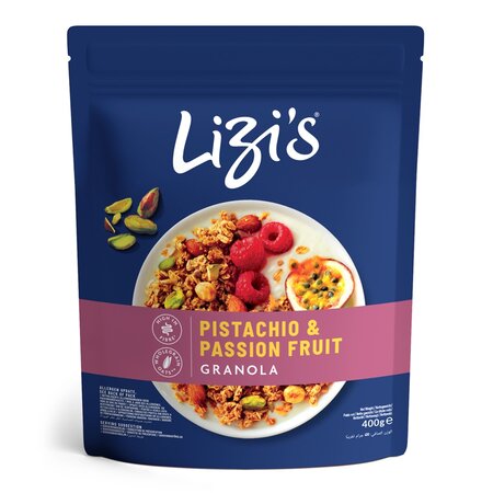 Musli cu fructul pasiunii si fistic, 400 g, Lizi's