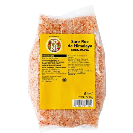 Sare roz de himalaya grunjoasa, 500 g, Solaris 674987
