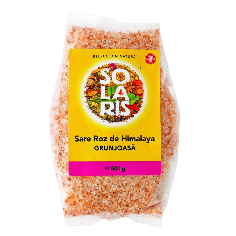 Sare roz de himalaya grunjoasa, 500 g, Solaris
