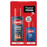 Caffeine Shampoo C1 250 ml + Lotiune energizanta pentru par Coffein Liquid 75 ml, Alpecin