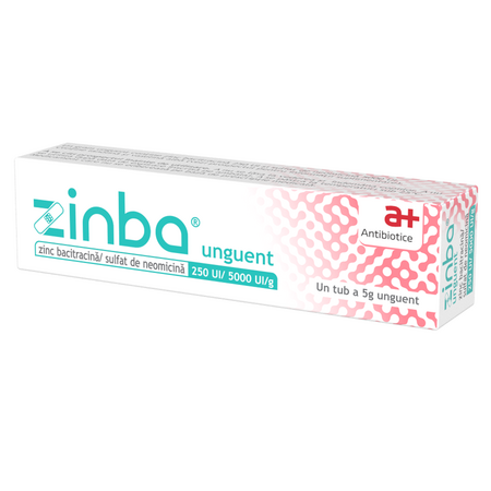 Zinba unguent, 250UI/5000UI/g, 5 g, Antibiotice Sa