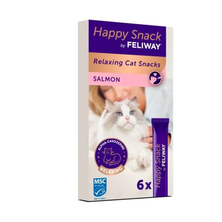 Snack cu somon pentru pisici Feliway Happy, 6x15 g, Ceva Sante