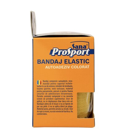 Bandaj elastic colorat autoadeziv ProSport, 6 cm x 4.5 m, 1 bucata, Sana 693883