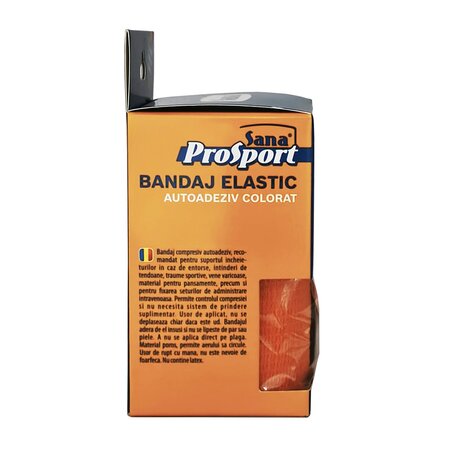 Bandaj elastic autoadeziv colorat ProSport, 8 cm x 4.5 m, 1 bucata, Sana 693887
