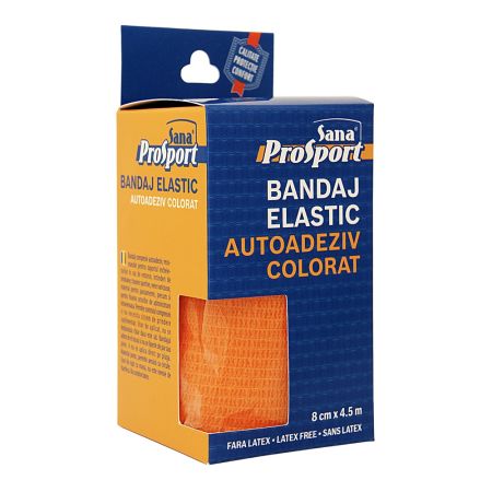 Bandaj elastic colorat autoadeziv ProSport, 8 cm x 4.5 m, 1 bucata, Sana