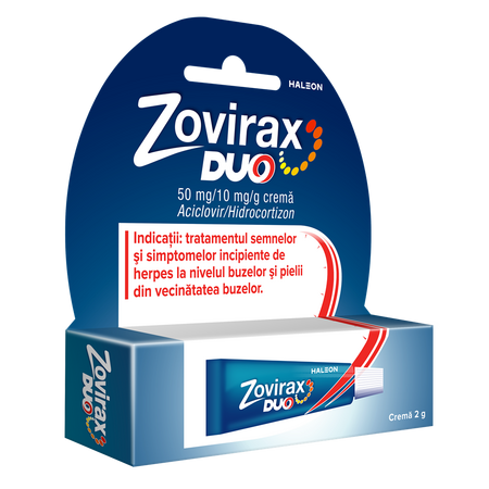 Zovirax Duo crema, 50 mg/10mg/g, 2 g, Haleon 707133