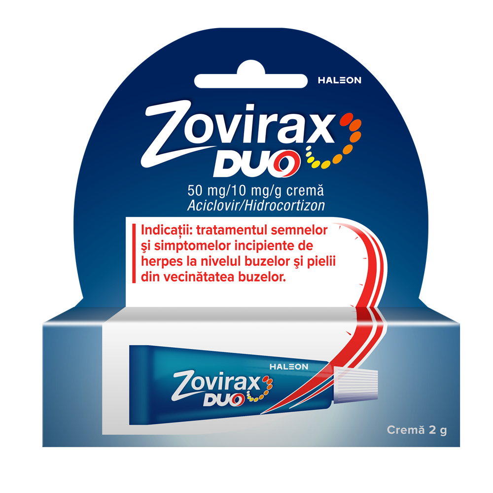 Zovirax Duo crema, 50 mg/10mg/g, 2 g, Haleon