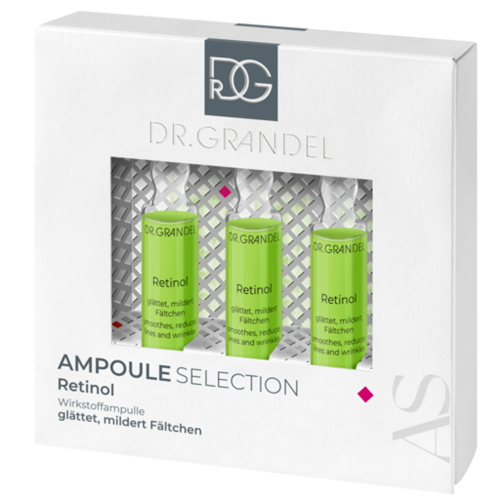 Set Fiole cu concentrat activ pentru netezirea ridurilor Retinol, 3x3 ml, Dr. Grandel