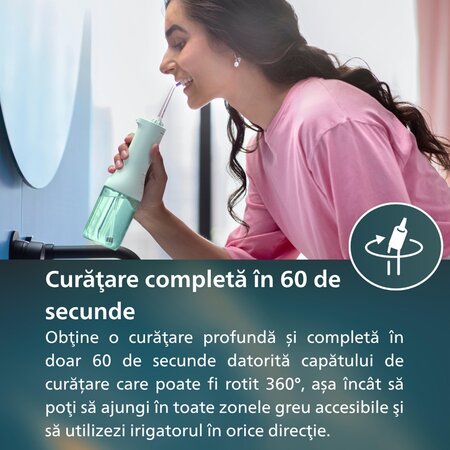 Irigator bucal portabil HX3826/24 Verde Power Flosser, 1 bucata, Philips Sonicare 732458