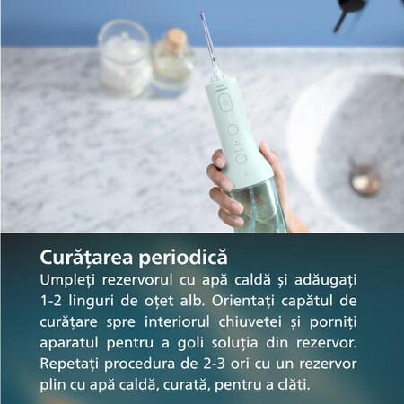 Irigator bucal portabil HX3826/24 Verde Power Flosser, 1 bucata, Philips Sonicare 732462