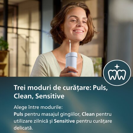 Irigator bucal postabil HX3333/24 Albastru Compact Flosser, 1 bucata, Philips Sonicare 732449