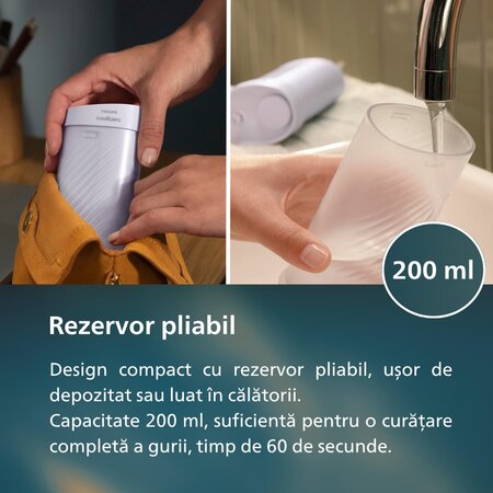Irigator bucal postabil HX3333/23 Mov Compact Flosser, 1 bucata, Philips Sonicare 732442