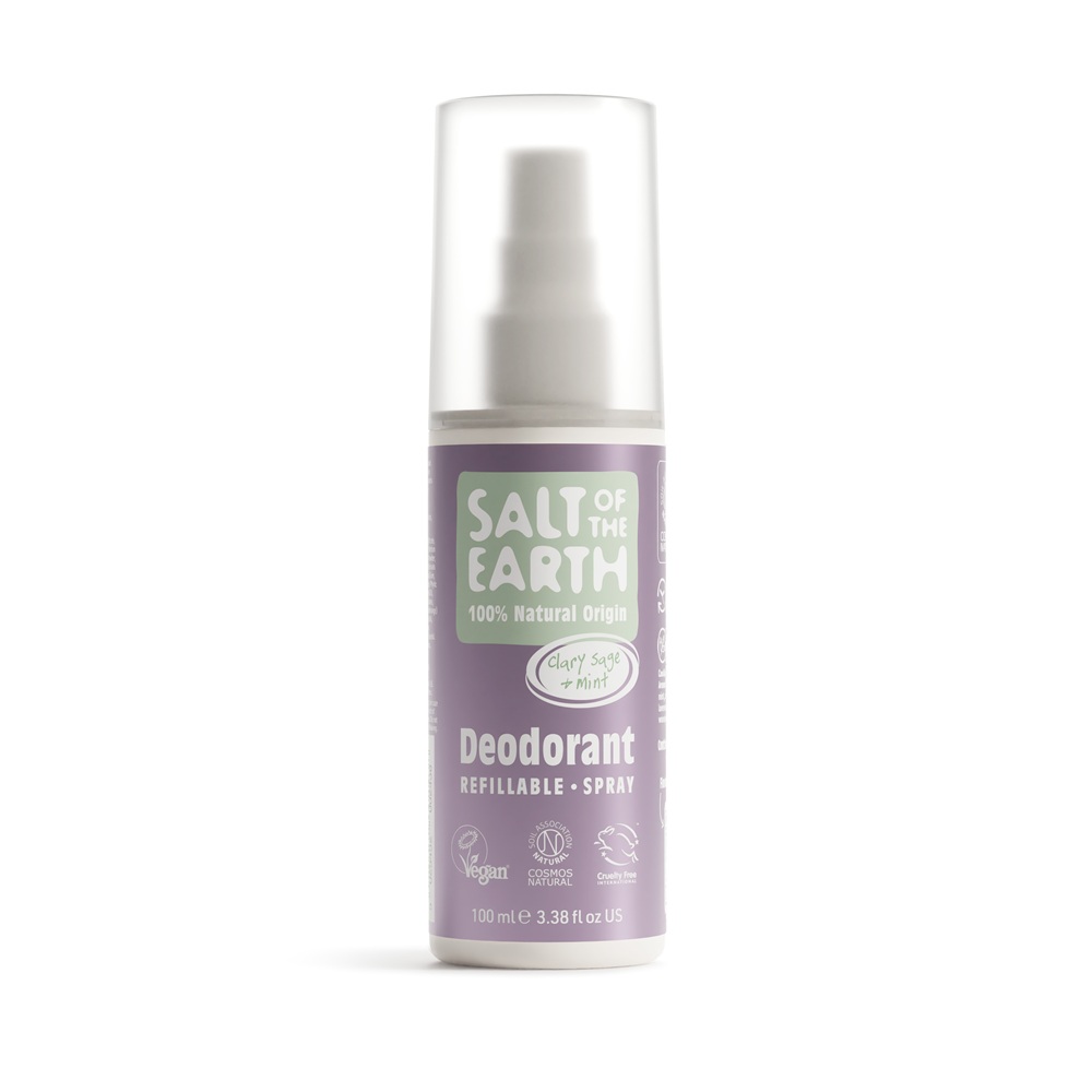 Deodorant vegan spray Clary Sage & Mint, 100 ml, Salt of the Earth
