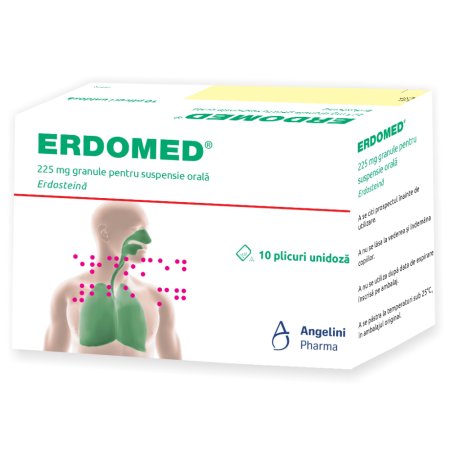 Erdomed, 225 mg granule pentru suspensie orală, 10 plicuri, Angelini 719772