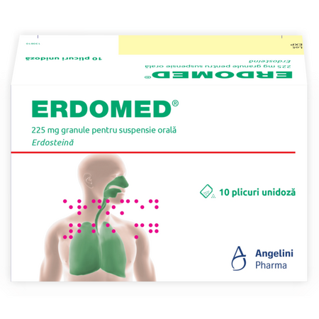 Erdomed, 225 mg granule pentru suspensie orală, 10 plicuri, Angelini 719774