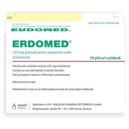 Erdomed, 225 mg granule pentru suspensie orală, 10 plicuri, Angelini 719777