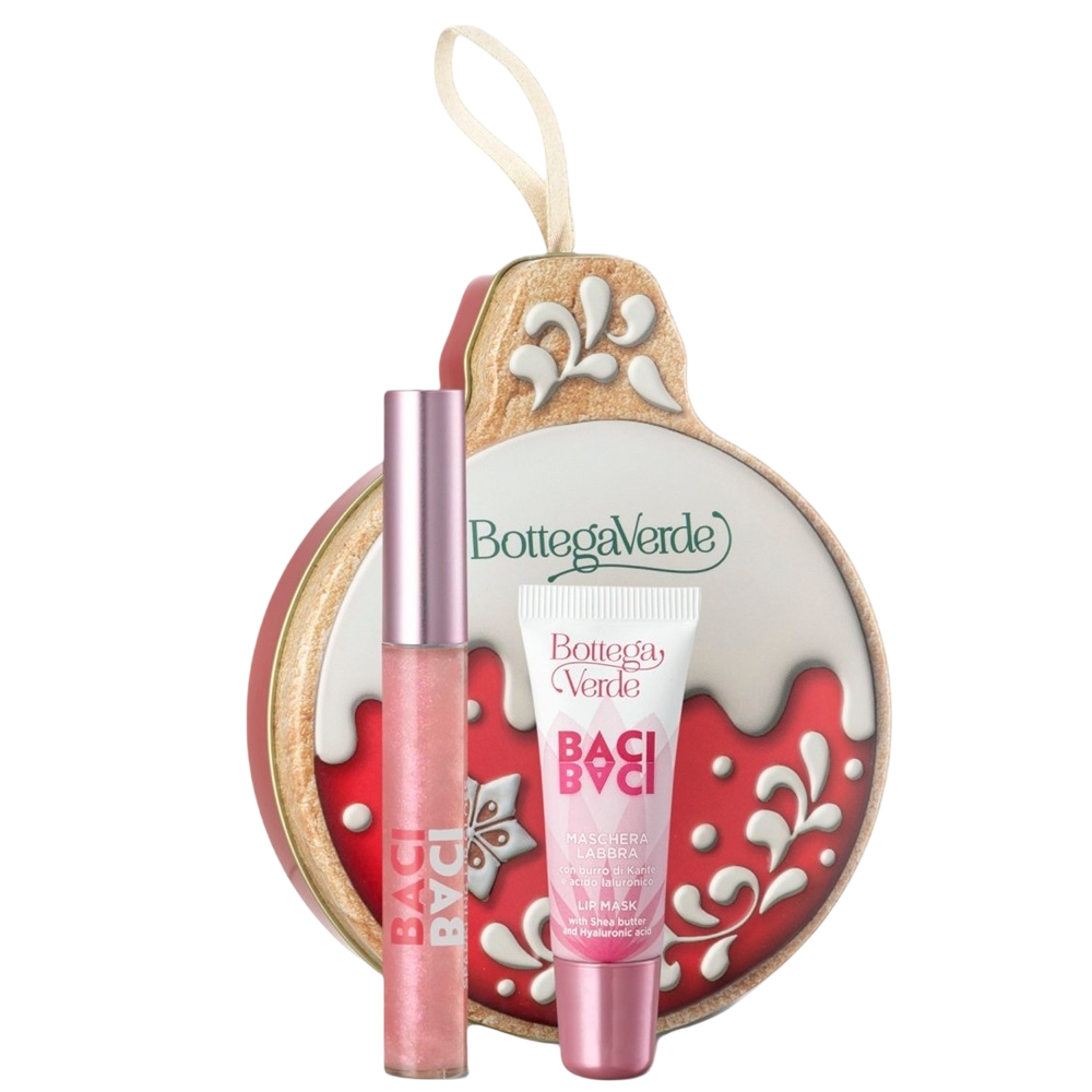 Set Luciu de buze Baci Baci 10 ml + Balsam de buze cu unt de shea si acid hialuronic Baci Baci 7 ml, Bottega Verde