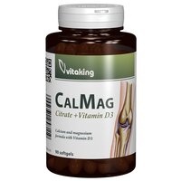 Citrat de calciu si magneziu cu vitamina D, 90 capsule, Vitaking