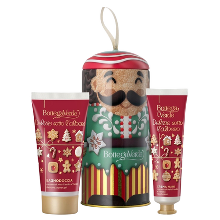 Set Gel de dus cu mar si vanilie 50 ml + Crema de maini cu mar si vanilie 30 ml Delizie sotto l’albero, Bottega Verde