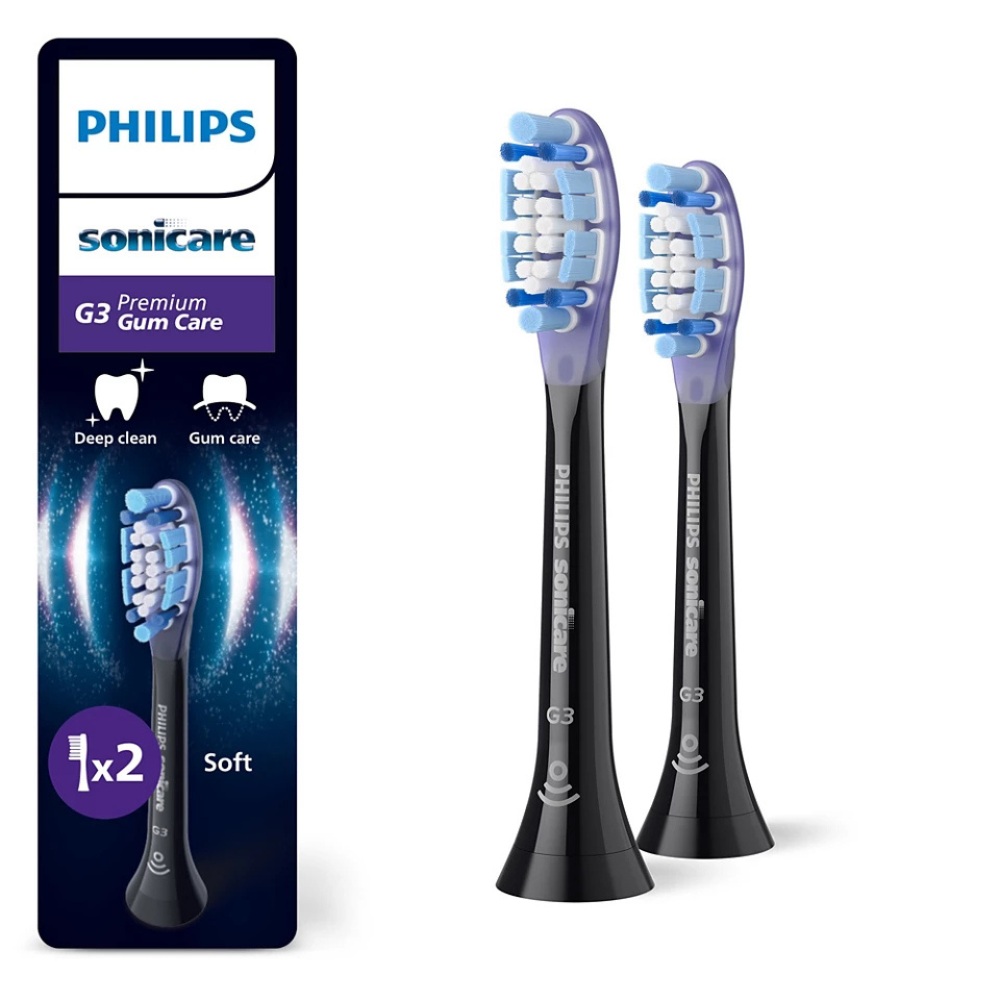 Rezerve negre pentru periuta de dinti electrica HX9052/88 Premium Gum, 2 bucati, Philips Sonicare
