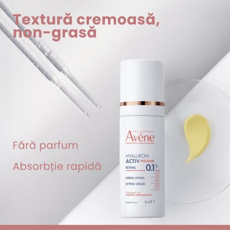 Crema de fata lifting cu 0.1% retinal Hyaluron Activ Procedure, 30 ml, Avene 676532