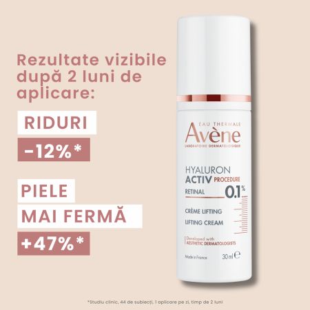 Crema de fata lifting cu 0.1% retinal Hyaluron Activ Procedure, 30 ml, Avene 676530