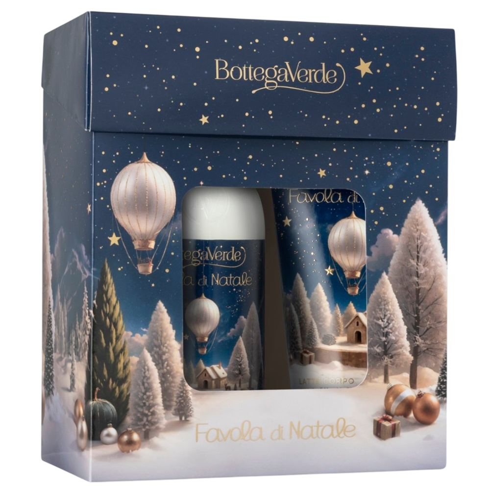 Set Gel de dus cu mosc si flori albe 250 ml + Lapte de corp cu mosc si flori albe 150 ml Favola di Natale, Bottega Verde