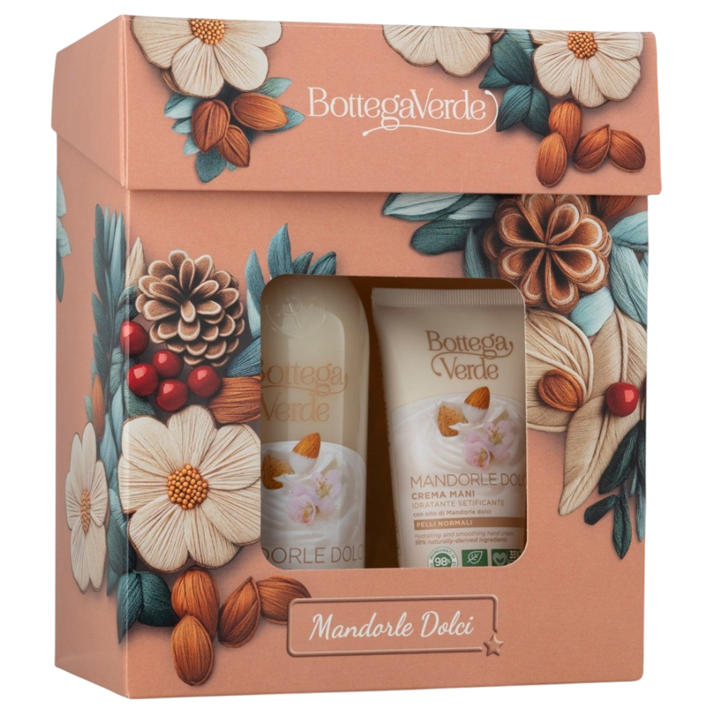 Set Gel de dus cu ulei de migdale dulci 400 ml + Crema de maini cu ulei de migdale dulci 75 ml Mandorle, Bottega Verde