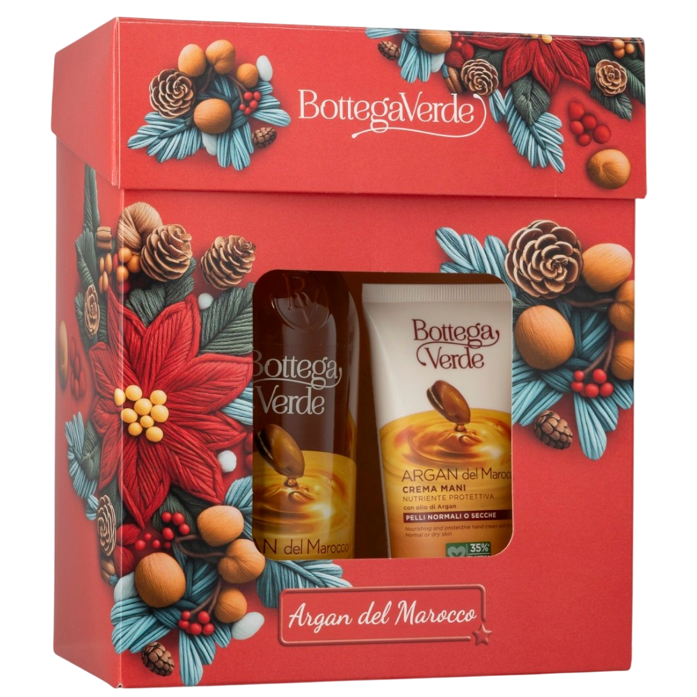 Set Gel de dus cu ulei de argan 400 ml + Crema de maini cu ulei de argan 75 ml Argan del Marocco, Bottega Verde