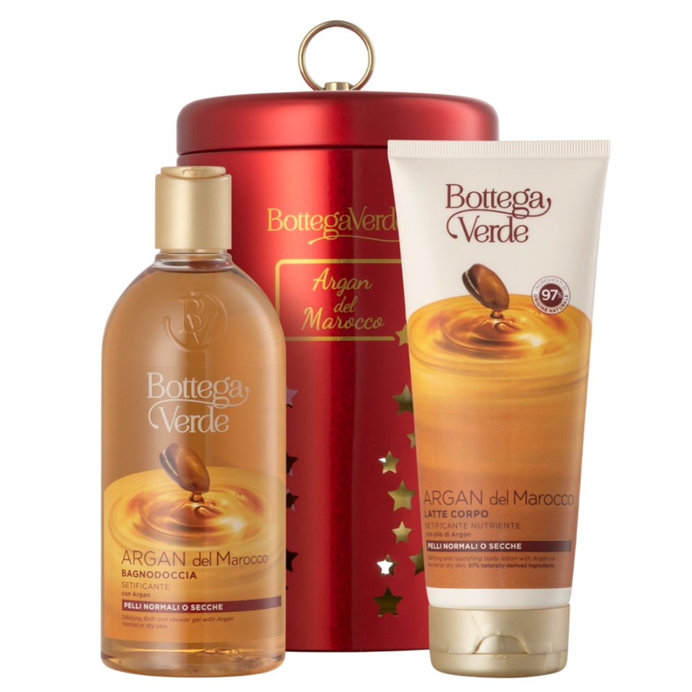 Set Gel de dus cu ulei de argan 400 ml + Lapte de corp cu ulei de argan 200 ml Argan del Marocco, Bottega Verde