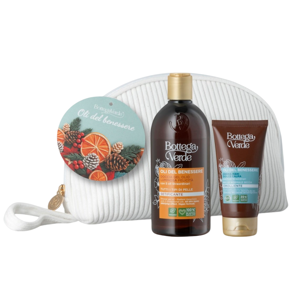 Set Gel de dus cu 5 uleiuri esentiale 400 ml + Crema de maini hidratanta 75 ml Oli del benessere, Bottega Verde