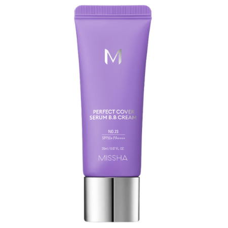 BB Cream tip ser cu SPF50+ 23 bej natural M Perfect Cover, 20 ml, Missha