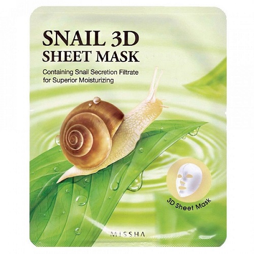 Masca tip servetel de fata hidratanta 3D cu filtrat de melc, 23 grame, Missha