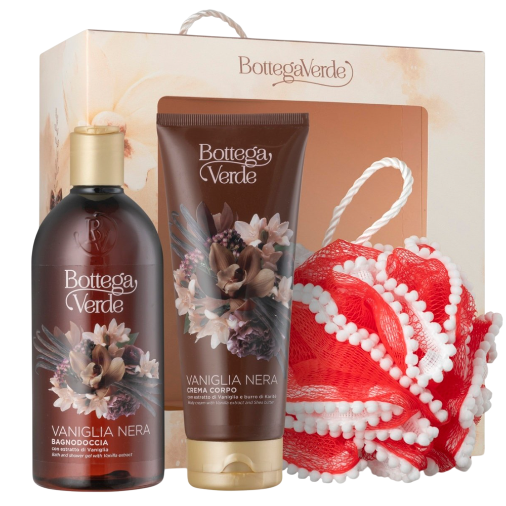 Set Gel de dus cu vanilie 400 ml + Crema de corp cu vanilie 200 ml Vaniglia Nera, Bottega Verde
