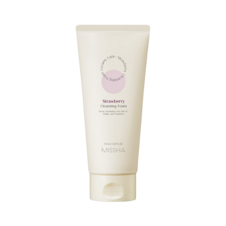 Spuma de curatare pentru fata cu capsuni Creamy Latte, 172 ml, Missha