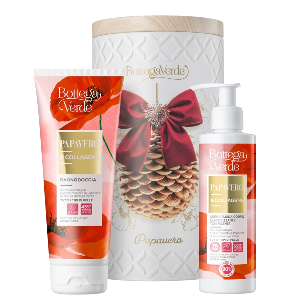 Set Gel de dus cu mac 200 ml + Crema de corp cu mac 200 ml Papavero&Collagene, Bottega Verde