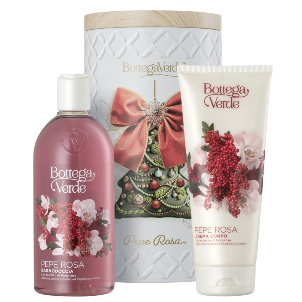Set Gel de dus cu piper roz 400 ml + Crema de corp cu piper roz 200 ml Pepe Rosa, Bottega Verde