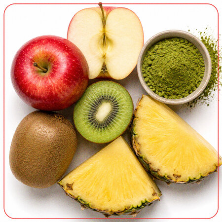 Piure pasteurizat cu mere, kiwi, ananas si matcha Matcha Energy Boost, 180 g, Nutrino Lab 753832