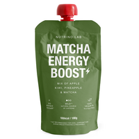 Piure pasteurizat cu mere, kiwi, ananas si matcha Matcha Energy Boost, 180 g, Nutrino Lab