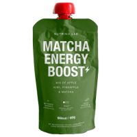 Piure pasteurizat cu mere, kiwi, ananas si matcha Matcha Energy Boost, 180 g, Nutrino Lab