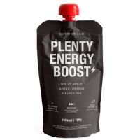 Piure pasteurizat din fructe cu mere, mango, portocale si ceai negru Plenty Energy Boost, 180 g, Nutrino Lab