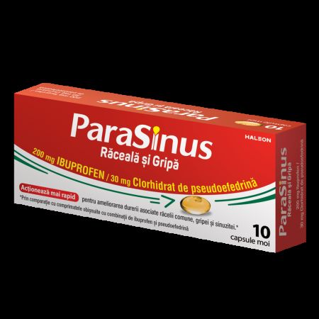Parasinus Raceala si Gripa, 200 mg/30 mg, 10 capsule moi, Haleon 706966